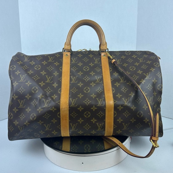 🔥Louis Vuitton Monogram Keepall 50 Boston Duffle Bag - Picture 3 of 16